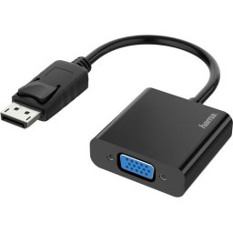 Адаптер HAMA, DisplayPort мъжко - VGA женско, Full-HD 1080p, Черен