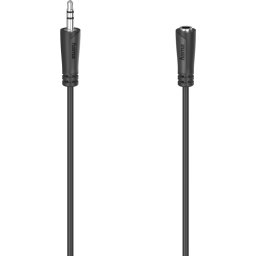 Аудио удължителен кабел HAMA Audio Extension, 3.5 мм жак мъжко - 3.5 мм жак женско, 1.5м, Черен