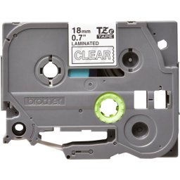 BROTHER TZE145 18mm WHITE ON CLEAR