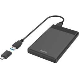 Чекмедже за твърд диск HAMA, 2.5", SSD, HDD, USB 3.2 Gen 1, SATA III, Черен