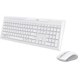 Комплект клавиатура и мишка RAPOO 8210M Multi mode, Bluetooth &2.4Ghz, Безжичен, Бял