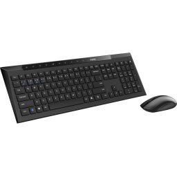 Комплект клавиатура и мишка RAPOO 8210M Multi mode, Bluetooth/Безжичен, Черен
