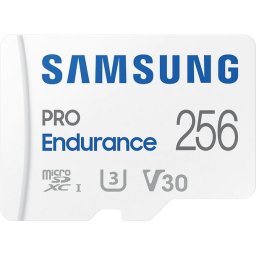 Памет Samsung PRO Endurance microSDXC 256GB + Adapter, U3 V30