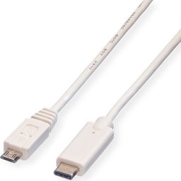 Roline Cable USB-C - USB Micro B, M/M 2m White