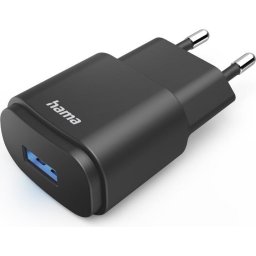 Мрежово зарядно Hama, USB-A, 6 W, Черен