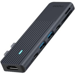 Мултипортов адаптер Rapoo UCM-2003, 7 в 2, USB-A, USB-C, HDMI, SD/MicroSD