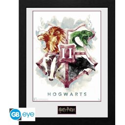 GBEYE HARRY POTTER - Framed print "Hogwarts Water Colour" (30x40)