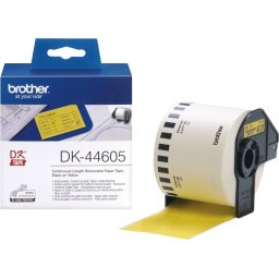 Консуматив Brother DK-44605 Yellow Continuous Length Removable Paper Tape, 62mmx30.48m, Black on Yellow