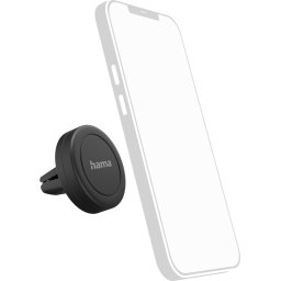 Стойка за телефон Hama Magnet, За кола, Въртене на 360 градуса, Черен