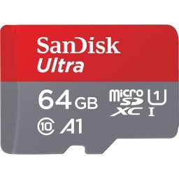 SanDisk Ultra microSDXC 64GB + SD Adapter, A1 Class 10 UHS-I