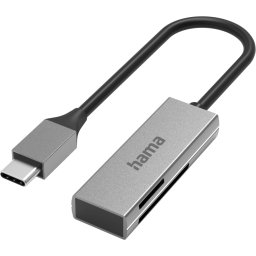 Четец за карти HAMA, USB 3.0, SD/microSD, сребрист