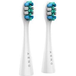 AENO Replacement toothbrush heads, White, Dupont bristles, 2pcs in set (for ADB0007/ADB0008)