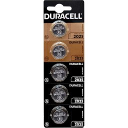 Бутонна батерия DURACELL CR2025 3V литиева, 5 бр. в блистер, цена за 1 батерия