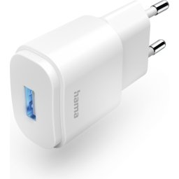 Мрежово зарядно HAMA, USB-A, 6 W, Бял