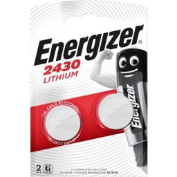 Бутонна батерия литиева ENERGIZER CR2430, 3V, 2 бр. в блистер, цена за 2 батерии