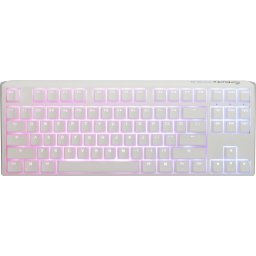 Геймърскa механична клавиатура Ducky One 3 Pure White TKL Hotswap Cherry MX Clear, RGB, PBT Keycaps