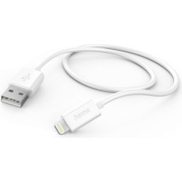 Кабел HAMA, USB Charging/Sync, Lightning, Apple iPhone, 1.0м, Бял