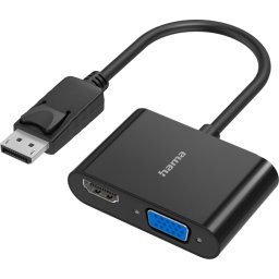 Видео адаптер Hama, 2 в 1, DisplayPort - VGA / HDMI гнездо, Ultra-HD 4K