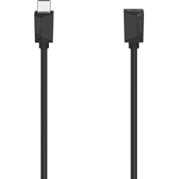 Удължителен кабел HAMA Full-Featured, USB-C женско - USB-C мъжко, 0.5 м, USB 3.2 Gen1, Черен