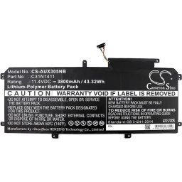 Батерия за лаптоп C31N1411, Asus ZenBook UX305C, UX305CA, UX305F, UX305FA, 11.4V, 3800 mAh CAMERON SINO