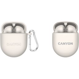 Слушалки тапи Canyon TWS-6, Bluetooth headset, Beige
