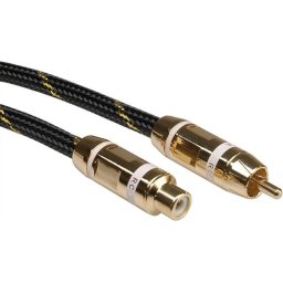 Roline Cable RCA M/F, 10m, Gold