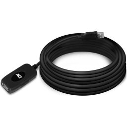 Кабел ACT AC6005, USB-A мъжко - женско, 5.0 м, 480 Mbps, Черен