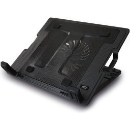 Охладител за лаптоп ACT, До 17", С един вентилатор, 2 x USB хъб, Черен
