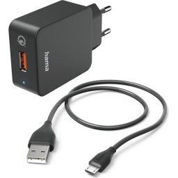 Зарядно устройство 220V micro USB, 3 A, Qualcomm® Quick Charge™ 3.0 + micro USB Cable, 1.5м black