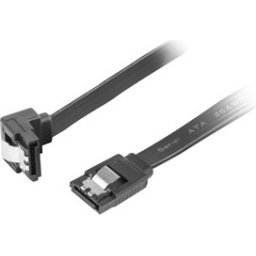 Кабел Lanberg SATA III F/F cable 50cm metal clips angled, black