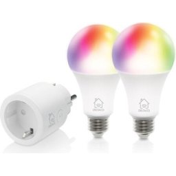 Смарт комплект DELTACO SH-KIT01, Контакт, 2 x LED крушки, Google Assistant, Alexa