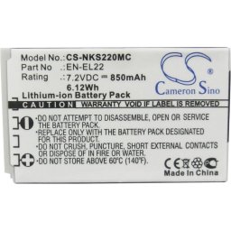 Батерия за камера NIKON J4/S2 EN-EL22 CS-NKS220MC 3,8V 3000mAh CAMERON SINO