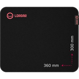 Lorgar Main 323, Gaming mouse pad, Precise control surface, Red anti-slip rubber base, size: 360mm x 300mm x 3mm, weight 0.21kg