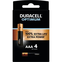 Алкална батерия DURACELL OPTIMUM MX2400 LR03 AAA /4 бр. в блистер/ 1.5V