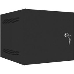 Комуникационен шкаф Lanberg rack cabinet 10" wall-mount 6U / 280x310 for self-assembly with metal door (flat pack), black