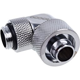 Фитинг Alphacool Eiszapfen, Удължител, 90°, 16/10mm, G1/4, Сребрист
