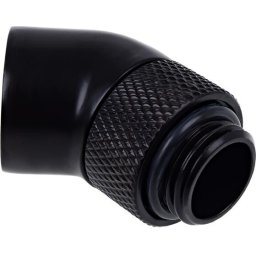 Ъглов адаптер Alphacool Eiszapfen, 45°, G1/4 външна към G1/4 вътрешна резба, Черен мат