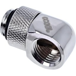 Въртящ се L-конектор Alphacool Eiszapfen, G1/4 AG auf G1/4 IG, Сребрист