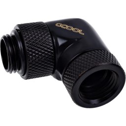 Ъглов адаптер Alphacool Eiszapfen, 90°, G1/4 външна към G1/4 вътрешна резба, Черен мат