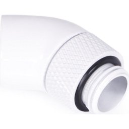 Ъглов адаптер Alphacool Eiszapfen, 45°, G1/4 външна към G1/4 вътрешна резба, Бял