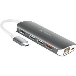 8-портов хъб j5create Mini Dock JCD383, USB, HDMI, Ethernet, SD, microSD
