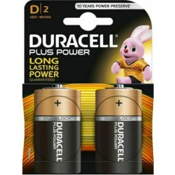 Алкална батерия DURACELL LR20 D PLUS /2 бр. в опаковка/ 1.5V