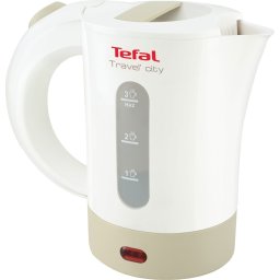 Електрическа кана Tefal KO120130 TRAVEL CITY2 0.5L white & grey, 2 cups, travel bag, spoon