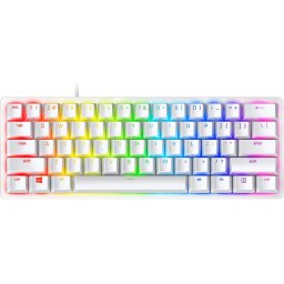 Razer Huntsman Mini White, Linear Optical Switch, size 60%, RGB Chroma, Doubleshot PBT Keycaps, Standard Bottom Row Layout, Full