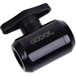Сферичен кран Alphacool, Вътрешна резба G1/4, Черен мат