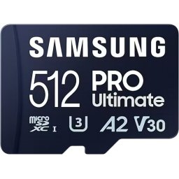 Карта памет Samsung PRO Ultimate microSDXC 512GB, SD Адаптер, U3 V30 A2