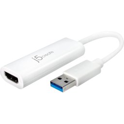 Адаптер j5create JUA254, USB-A към HDMI, Бял