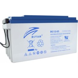 Оловна AGM Deep cycle Батерия за соларни системи RITAR (DC12-65) 12V/65Ah - 350x167x182 mm