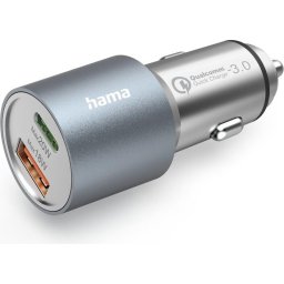 HAMA Бързо зарядно за кола, 1x USB-C PD, 1x USB-A QC, 38 W, метал