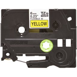 BROTHER TZEFX611 6mm BLACK ON YELLOW FLEXIBLE ID